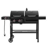 Black 2-Burner Propane/Charcoal Grill