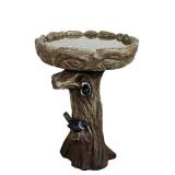 23in Fibre Reinforced Birdbath with Birds