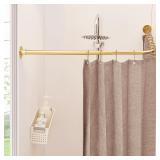 L-Shaped Shower Rod, 24"-47.6", Gold