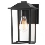 1-Light 12" Black Outdoor Wall Lantern