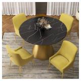 Stainless Marble Table Set with 4 Chairs