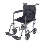 Lightweight Steel Transport Chair with Arms