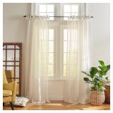 Vienna Off-White Solid Curtain Panel 52x95