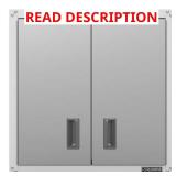 (Damaged Corners) Steel 2-Shelf Wall Cabinet, Gra