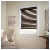 Espresso Faux Wood Blinds - 2.5" Slats, 35x72
