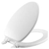 Elongated Wood Closed-Front Toilet Seat White