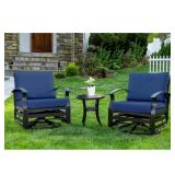 Aluminum Swivel Outdoor Rocking Chairs Set