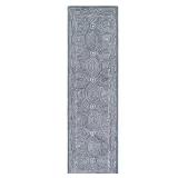 Micro-Loop 2 ft. x 8 ft. Navy Border Rug