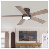 HINNIXY 42in Indoor Walnut Flush Mount Fan