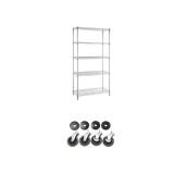 HDX 4 in Casters + 5-Tier Shelving Unit