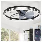 24 in Indoor Black Fandelier Fan with Remote