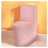 12-in Dual Flush Elongated Toilet-Seat Pink