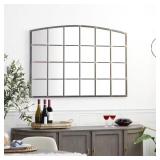 34x48in Window Pane Mirror with Arch Top