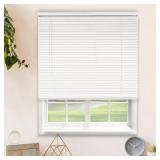 White Vinyl Mini Blind, 1 in Slats, 79x48 in