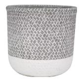 6 in. Reed Grey Cement Planter