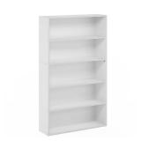 Pasir 52.68 in. Tall White 5-Shelf Bookcase