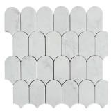 Moonlit Arches Carrara Marble Mosaic Tile