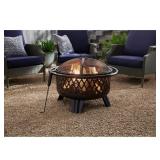 Hampton Bay Piedmont 30" Steel Fire Pit Black