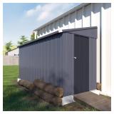 4 ft W x 10 ft D Metal Storage Shed Gray