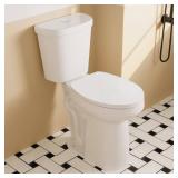 21" Tall Dual-Flush Elongated Toilet, White
