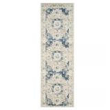 Evoke 2 ft. x 21 ft. Ivory/Blue Border Rug