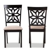 Samwell Sand & Brown Fabric Dining Chair (2)