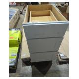 18" x 25" x 34.5" White 3 Drawer Base Cabinet