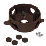 Round Bronze 5-Hole Metal Outlet Box