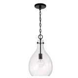 Brentwood 1-Light Pendant, Matte Black, Glass