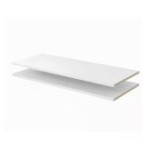 35 in. x 14 in. White Wood Shelves (2-Pack)