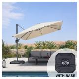 Aluminum Cantilever Patio Umbrella 10ft Beige