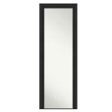 Rect Distressed Black Modern Mirror 52x18
