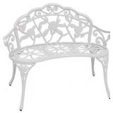 Rose Garden Park Bench in White