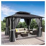Black Aluminum Gazebo with Netting