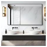 32 in. W x 51 in. H Mirror in Black