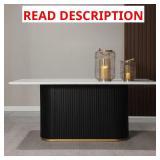 Faux Marble Top Dining Table, White, TOP ONLY