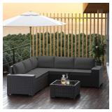 6-Piece Wicker Outdoor Sectional Set