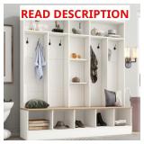 White Hall Tree 4-in-1 with Storage Bench (with a