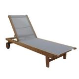 Deck Side Teak Sling Chaise Lounge Chair