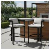 CKN Kelmor Bar Stools, Black Al, Grey Cush, 2