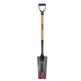 28 in. Wood D-Grip Carbon Steel Drain Spade