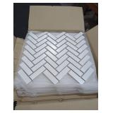 Brick Herringbone Matte White Tile