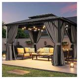 12 ft W x 10 ft D Hardtop Gazebo Netting