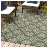 Amora Mediterranean Tile Green/Cream Rug 8x10