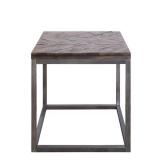 Lorenza Nickel Herringbone Pattern End Table