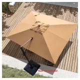 Aluminum Cantilever Patio Umbrella Tan
