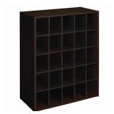 32x24x12 Espresso Wood-Look 25-Cube Organizer