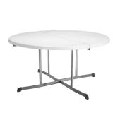 White Granite Round Folding Table