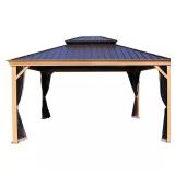 Apollo 12x14 Wood-Like Aluminum Gazebo