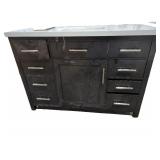 49 1/2 Black Bathroom Vanity, 22"d x 35"h